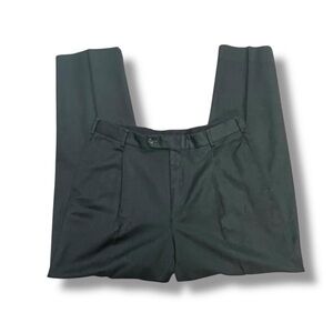 Dark green men’s wool cashmere pleated dress pants